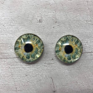 Par de cabujones de ojos de cristal realistas en tamaños de 6 mm a 20 mm, ojos de dragón realistas, iris de gato (355)