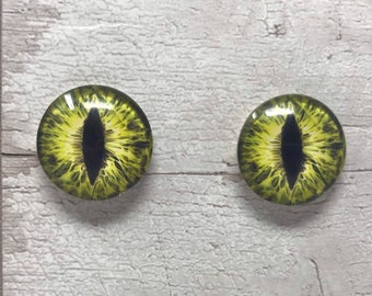 Glass eye cabochons in sizes 6mm to 40mm dragon eyes cat iris snake eyes reptile (008)