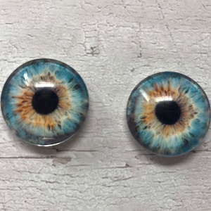 Paire d'yeux en verre, cabochons ronds réalistes pour pupilles de 6 mm à 20 mm yeux de dragon iris de chat (321)