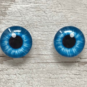 Cabujones de vidrio azul con forma de ojo de 8 mm a 40 mm, ojos humanos, iris de husky, ojos de animales (129)