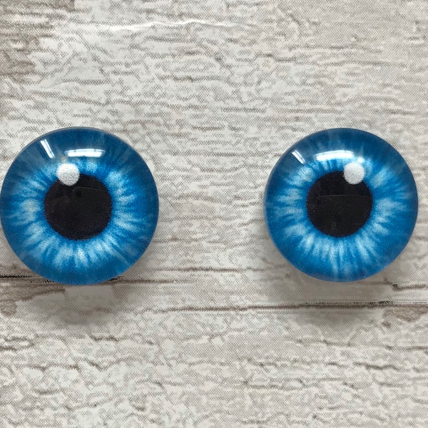 Cabochons en verre bleu, de 8 à 40 mm, yeux humains, iris husky, yeux d'animal (129)