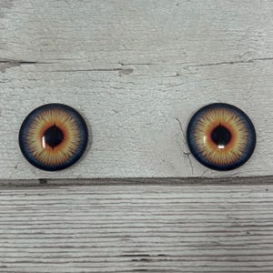 Paire de cabochons bleus et orange en oeil de verre de 6 mm à 40 mm yeux de dragon serpent chat iris reptile (647)