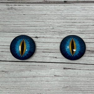 Cabochons yeux de dragon en verre bleu de 6 mm à 40 mm, iris de chat (542)