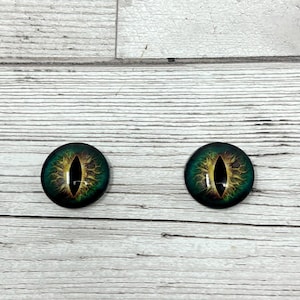 Cabochon in vetro verde con occhi di drago da 6 mm a 40 mm, iris di gatto (560)