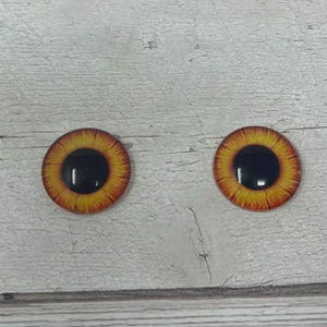 Cabochões de olho de vidro laranja em tamanhos de 6 mm a 40 mm olhos humanos monstro pássaro íris humana criatura de fantasia animal olhos de morcego (608)