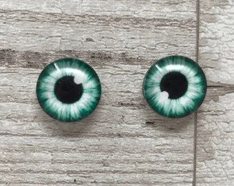 Blue Glass eye cabochons in sizes 8mm to 40mm Pair of animal eyes human iris (127)