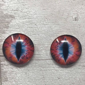 Cabochons yeux de dragon rouges et bleus de 10 mm à 40 mm, iris de chat (036)