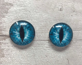 Los cabujones de ojos de vidrio azul tienen tamaños de 6 mm a 40 mm ojos de dragón ojos de gato (001)