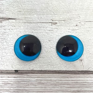 Cabochões de olhos de vidro azul em tamanhos de 8 mm a 20 mm olhos de animais olhos de dragão pupilas grandes fantasia (473)
