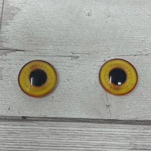 Par de cabochões de olhos de vidro laranja nos tamanhos de 6 mm a 40 mm olhos de dragão gato raposa íris (602)