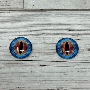 Cabochons met blauw glazen oog in de maten 6 tot 40 mm drakenogen katteniris (557)