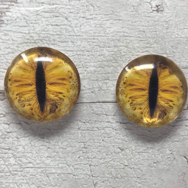 Cabochons oeil de verre jaune de 6 mm à 40 mm yeux de dragon renard iris (039)
