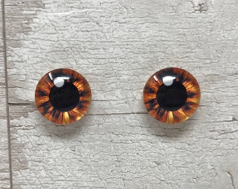 Goldbraune Glasaugencabochons in den Größen 6 mm bis 40 mm Tieraugen Menschen Iris (132)