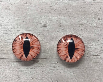 Pair of glass eye cabochons in sizes 6mm to 40mm animal eyes dragon eyes fantasy (155)