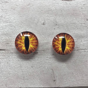 Cabujones de cristal naranja con forma de ojo de animal de 6 mm a 40 mm, ojos de dragón, fantasía (148)