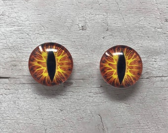Orange glass eye cabochons in sizes 6mm to 40mm animal eyes dragon eyes fantasy (148)
