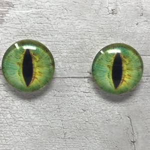 Cabochons yeux de chat en verre vert de 6 mm à 40 mm, yeux de dragon, iris (005)