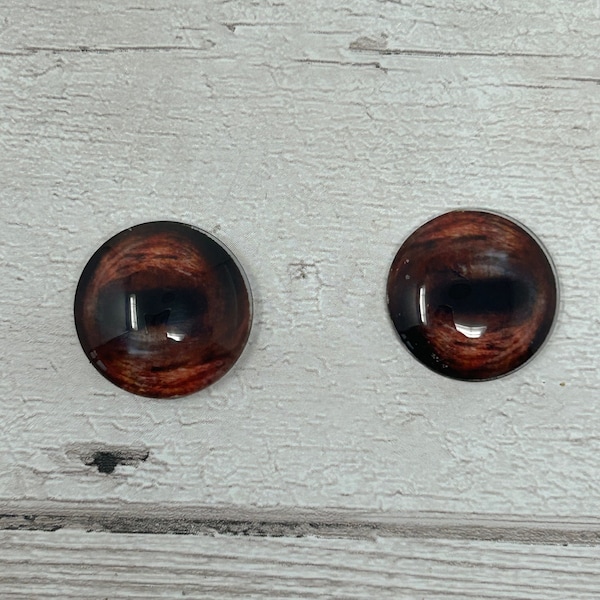 Cabochons en verre marron avec œillets de 6 mm à 40 mm, yeux de mouton, yeux de cheval, yeux de cerf, yeux de chèvre, yeux de pieuvre, yeux de mangouste (534)