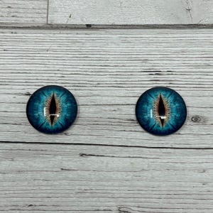 Cabochons yeux de dragon en verre bleu de 6 mm à 40 mm, iris de chat (561)