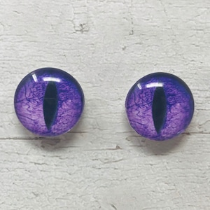Cabochons en oeil de verre violet de 6 mm à 40 mm dragon yeux de chat monstre iris serpent créature fantastique yeux d'animal (112)