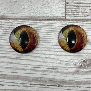 Cabujones de vidrio marrón con forma de ojo de gato, de 8 mm a 40 mm, con iris de dragón y ojos de animal (479)