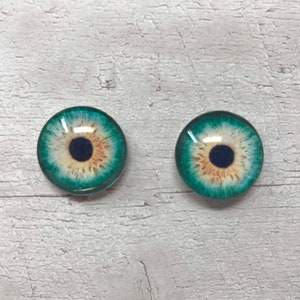 Par de cabujones de ojos de cristal realistas en tamaños de 6 mm a 20 mm, ojos de dragón realistas, iris de gato (337)