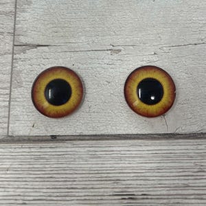 Par de cabochões de olhos de vidro laranja nos tamanhos de 6 mm a 40 mm olhos de dragão gato raposa íris (591)
