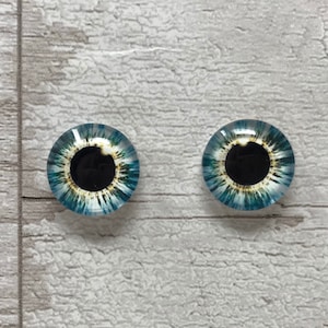 Cabochons met blauw glazen oog in de maten 8 tot 40 mm dierlijke ogen menselijke iris (131)