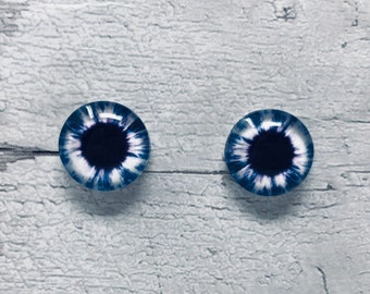 Azul con cabujones de ojos de vidrio púrpura en tamaños de 8 mm a 40 mm ojos humanos ojos de animales de fantasía (128)