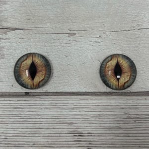 Brown glass eye cabochons in sizes 8mm to 40mm cat eyes dragon iris animal eyes (648)