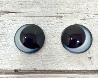 Grey glass eye cabochons in sizes 8mm to 20mm animal eyes dragon eyes large pupils fantasy (472)