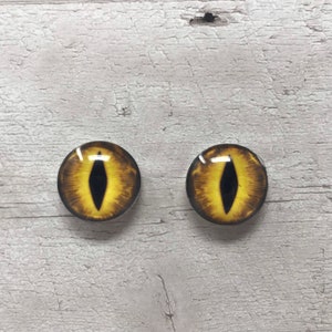 Par de cabochões de olhos de vidro nos tamanhos de 6 mm a 40 mm olhos de animais olhos de dragão fantasia (153)