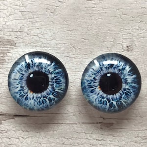 Cabochons yeux de chat bleus en verre de 6 mm à 40 mm, iris de chat (362)