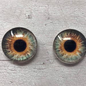 Paire de cabochons réalistes en verre, yeux de dragon, iris de 6 mm à 20 mm (341)