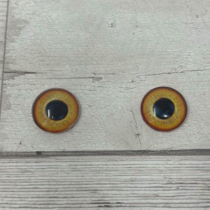 Par de cabochões de olhos de vidro laranja nos tamanhos de 6 mm a 40 mm olhos de dragão gato raposa íris (597)