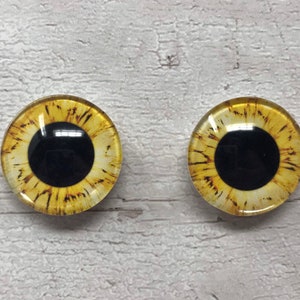 Paire de cabochons yeux de verre jaune de 6 mm à 40 mm yeux de dragon yeux de hibou renard chat (186)
