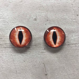 Par de cabochões de olhos de vidro nos tamanhos de 6 mm a 40 mm olhos de animais olhos de dragão fantasia (152)
