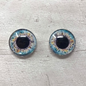 Paire de cabochons yeux de dragon réalistes en verre de 6 mm à 20 mm, iris de chat (323)