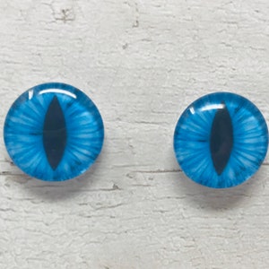 Cabochons en verre bleu yeux de 6 mm à 40 mm yeux de chat dragon monstre iris serpent créature fantastique yeux d'animal (104)