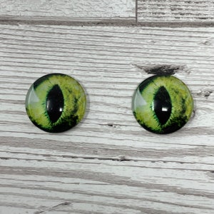 Cabochons en oeil de verre vert de 8 mm à 40 mm yeux de chat iris de dragon yeux d'animal (485)