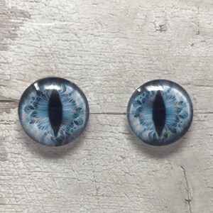 Cabochons yeux de dragon en verre bleu de 6 mm à 40 mm, iris de chat (032)