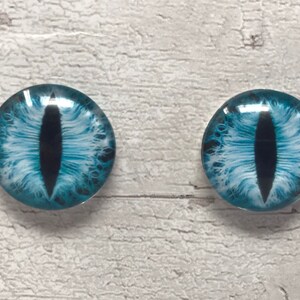 Cabochons yeux de dragon en verre bleu de 6 mm à 40 mm, iris de chat (015)