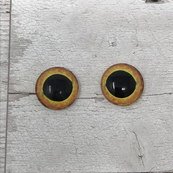 Glass eye cabochons in sizes 6mm to 20mm dragon eyes fish reptile iris (378)