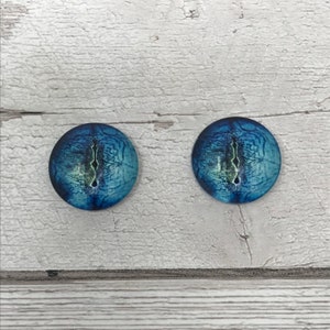 Cabochons en verre bleu oeil de 6 mm à 20 mm yeux de dragon poisson reptile lézard iris (384)