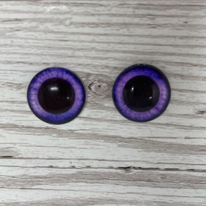 Cabochões de olhos de vidro roxo em tamanhos de 6 mm a 40 mm olhos de zumbi de animais de pássaros humanos (505)