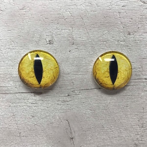 Cabochons yeux en verre jaune de 6 mm à 40 mm yeux d'animal fantaisie yeux de dragon (159)