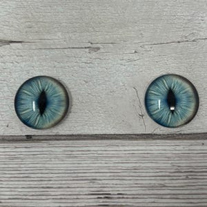 Blue glass eye cabochons in sizes 8mm to 40mm cat eyes dragon iris animal eyes (646)
