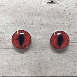 Cabochões de olhos de vidro vermelho em tamanhos de 6 mm a 40 mm olhos de animais olhos de dragão fantasia (163)