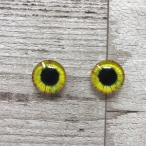 Cabochons en verre jaune de 8 à 40 mm yeux de hibou yeux d'oiseau iris humain (134)