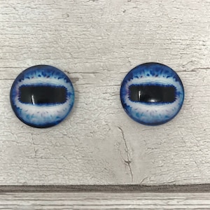 Cabochons en verre bleu, de 6 mm à 40 mm, yeux de mouton, yeux de cheval, yeux de cerf, yeux de chèvre, yeux de pieuvre, yeux de mangouste (463)